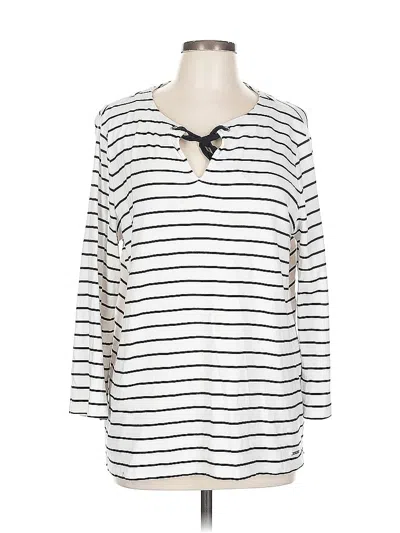 Pre-owned Nautica Long Sleeve Henley Shirt In White