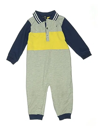 Pre-owned Nautica Kids' Long Sleeve Onesie In Green