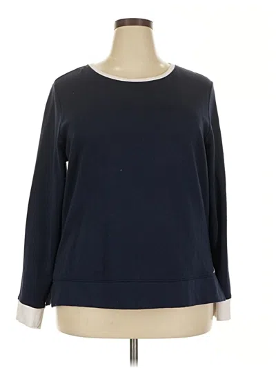 Pre-owned Nautica Long Sleeve Top Blue Crew Neck Tops