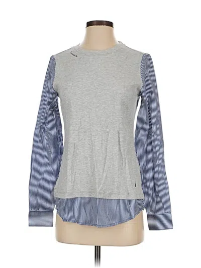 Pre-owned Nautica Long Sleeve Top Gray Crew Neck Tops