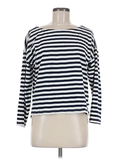 Pre-owned Nautica Long Sleeve Top White Boatneck Tops