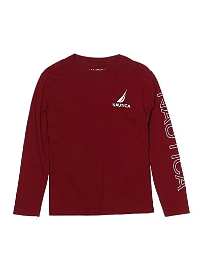 Pre-owned Nautica Kids' Long Sleeve T-shirt In Burgundy