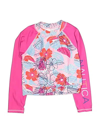 Pre-owned Nautica Kids' Long Sleeve T-shirt In Pink
