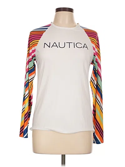 Pre-owned Nautica Long Sleeve T-shirt In White