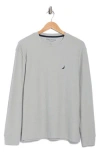 Nautica Long Sleeve Waffle Knit Pajama T-shirt In Gray
