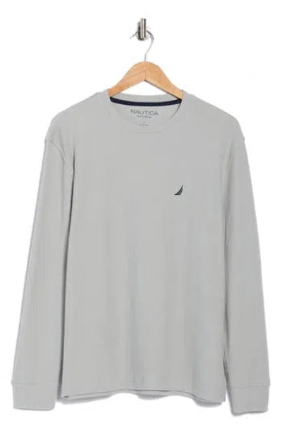 Nautica Long Sleeve Waffle Knit Pajama T-shirt In Gray
