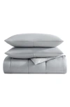 Nautica Longdale Solid Soft Microfiber Comforter Bedding Set In Medium Grey/light Grey