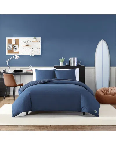 NAUTICA NAUTICA LONGDALE SOLID STRIPE BRUSHED DUVET COVER SET