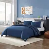 Nautica Longdale Solid Stripe Navy Twin Reversible Duvet Cover & Sham Set