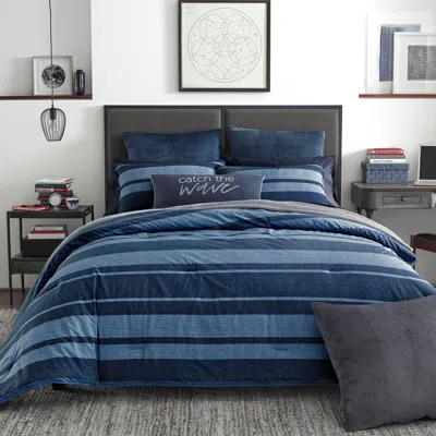 Nautica Longpoint Full/queen Reversible Comforter And Sham Set In Blue