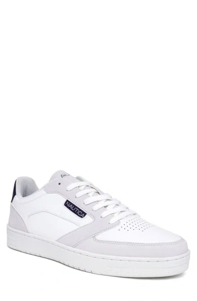 Nautica Low Top Sneaker In White/grey/navy