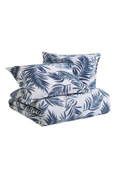 Nautica Marina Leaf Cotton Comforter Set In White/navy
