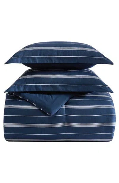 Nautica Mariners Line Microfiber Comforter Set In Blue