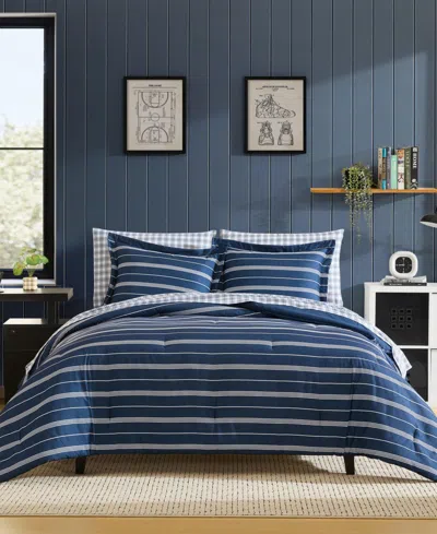 Nautica Mariners Line Reversible 7-pc. Comforter Set, Full In Blue