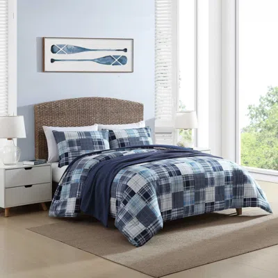 Nautica Mason Patchwork Navy Full/queen Comforter & Sham Set In Blue