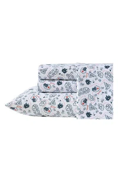 Nautica Maxon Map Print Microfiber Sheet Set In White