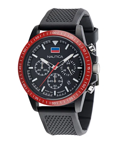 Nautica Men's Analog Black Polyurethane Watch, 43mm