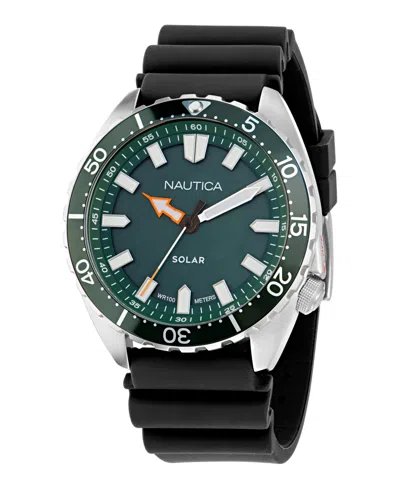 Nautica Men's Analog Black Silicone Watch, 44mm