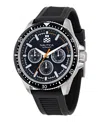 Nautica Mens Nct Windrose Wheat Fiber Strap 3-hand Watch In Black