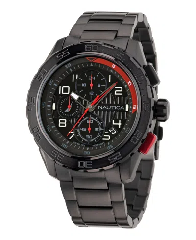 Nautica Men's Analog Black Stainless Steel Watch, 47mm