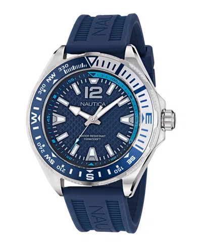 Nautica Men's Analog Blue Silicone Watch, 48mm