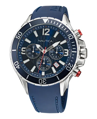 Nautica Men's Analog Blue Silicone Watch, 49mm