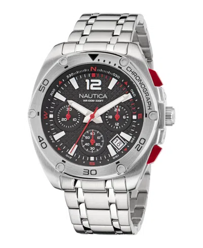 Nautica Men's Analog Silver-tone Stainless Steel Watch, 44mm