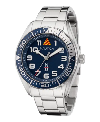Nautica Men's Analog Silver-tone Stainless Steel Watch, 44mm