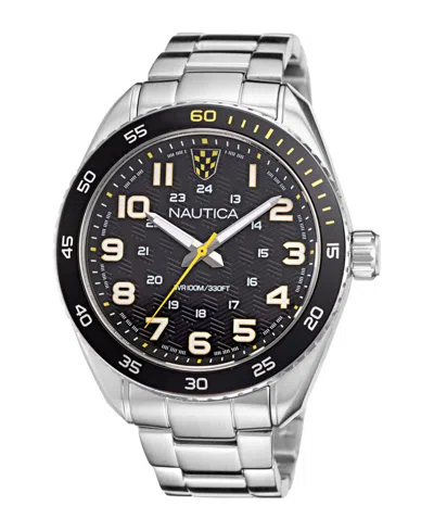 Nautica Men's Analog Silver-tone Stainless Steel Watch Set, 46mm