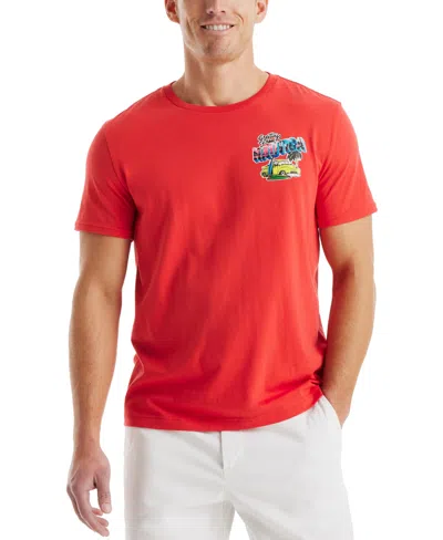 Nautica Men's Beach Vibe Graphic T-shirt In Rose Coral