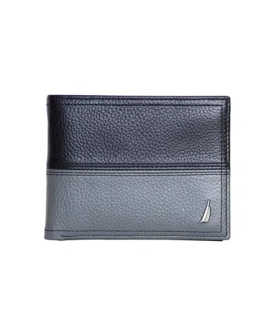 Nautica Men's Bifold Leather Wallet In Black
