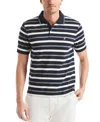 Nautica Mens Classic Fit Striped Polo In Blue