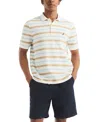 Nautica Mens Classic Fit Striped Polo In White