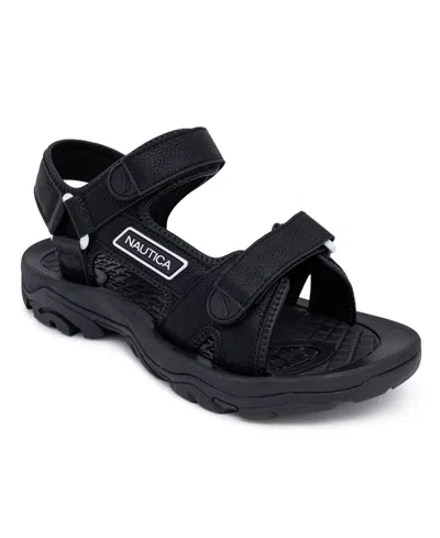 Nautica Men's Bulty Round Toe Strappy Sandals In Black
