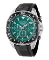 Nautica Men's Chronograph Black Silicone Watch, 46mm In Black