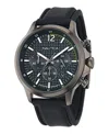 Nautica Men's Chronograph Or Date Black Silicone Watch, 45mm In Black