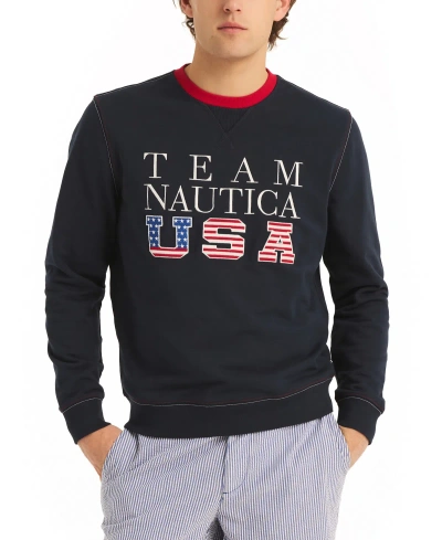 Nautica Men's Classic-fit Crewneck Sweatshirt In Navy Seas