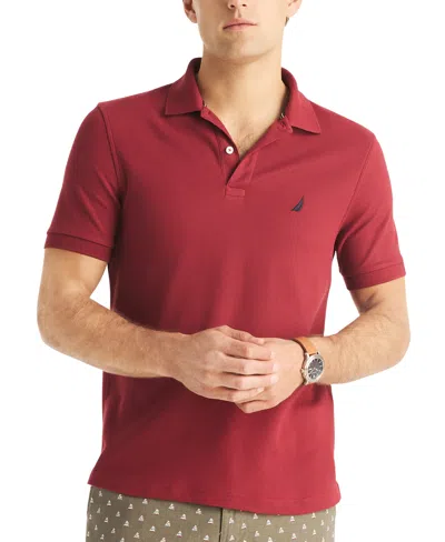 Nautica Men's Classic-fit Performance Deck Polo Shirt In Autumn Berry