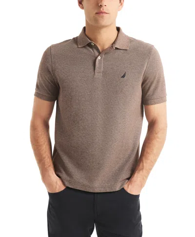 Nautica Men's Classic-fit Deck Polo Shirt In Chestnut Heather