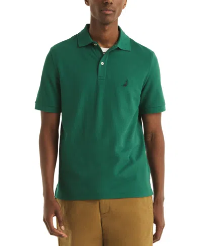 Nautica Men's Classic Fit Deck Performance Polo Shirt In Green Leaf