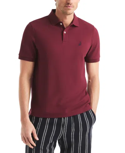 Nautica Men's Classic-fit Logo Polo Shirt In Burgundy