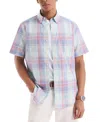 Nautica Mens Plaid Short-sleeve Shirt In Purple