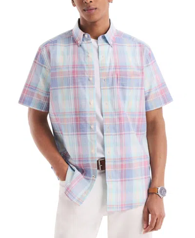 Nautica Men's Classic-fit Plaid Button-down Poplin Shirt