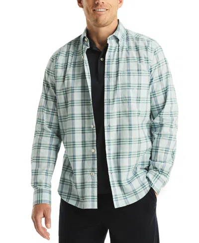 Nautica Men's Classic-fit Plaid Button-down Shirt In Riviera Blue