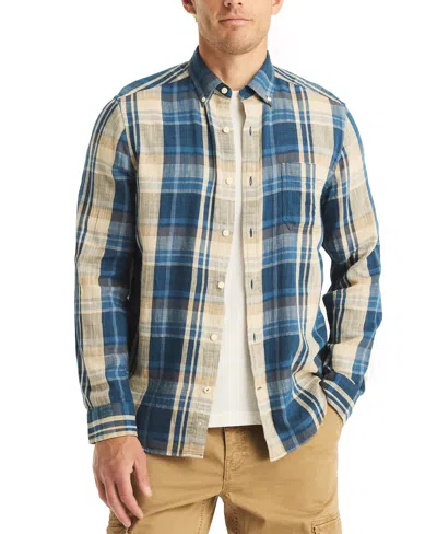 Nautica Men's Classic-fit Plaid Button-down Twill Shirt In Navy