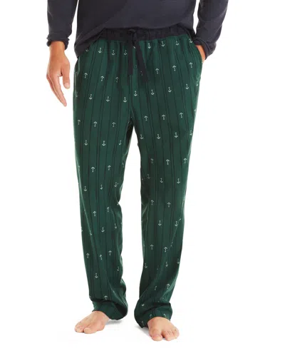 Nautica Men's Classic-fit Plaid Fleece Pajama Pants In Tidalgreen