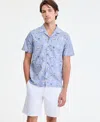 Nautica Mens Classic Fit Printed Button Down Camp Shirt Classic Fit Stretch Flat Front 8 1 2 Chino Deck Shor In Blue