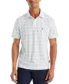 Nautica Mens Navtech Classic Fit Printed Golf Polo In Bright White