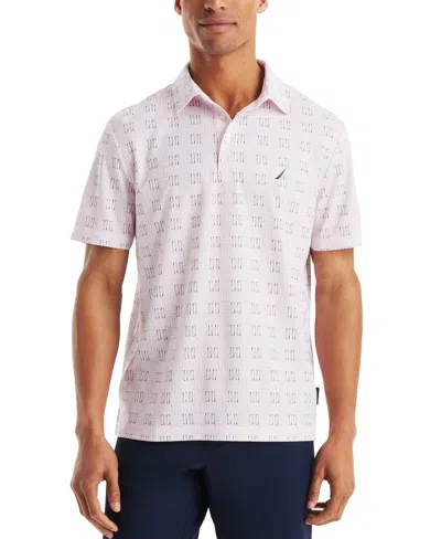 Nautica Men's Classic-fit Printed Golf Polo Shirt In Cradle Pink