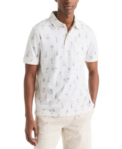 NAUTICA MEN'S CLASSIC-FIT SAILBOAT GRAPHIC POLO SHIRT